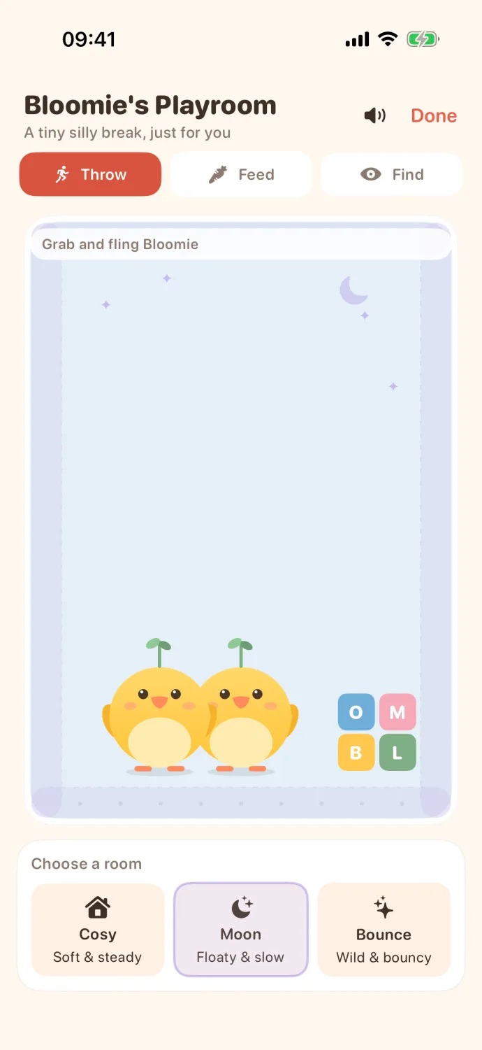 Bloomie's Playroom game screen