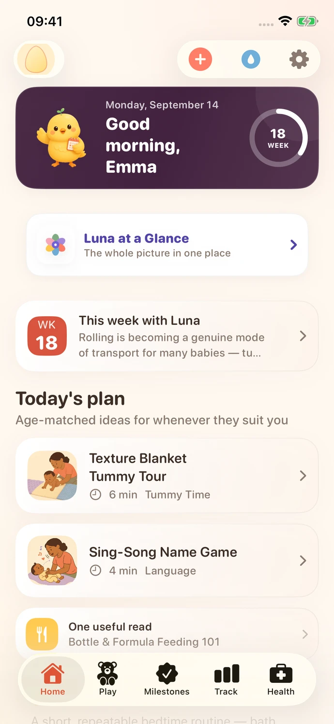 Bloomie personalised Today screen