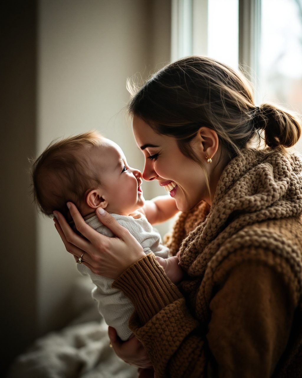 Mum and baby sharing a close moment